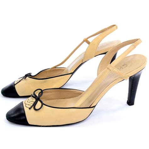 chanel two tone slingbacks sizing|chanel pumps beige and black.